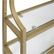 Crosley Furniture Aimee 2 Shelf Glass Metal Wall Shelf in Soft Gold