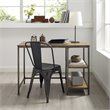 Crosley Brooke Industrial Writing Desk in Washed Oak and Antique Bronze