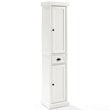 Crosley Furniture Seaside 2 Drawer Wood Linen Cabinet in Distressed White
