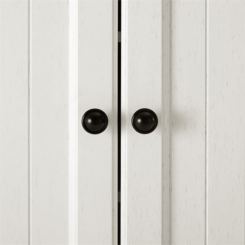 Crosley Furniture Seaside Wood 2 Door Medicine Cabinet in Distressed White