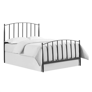 Crosley Furniture Whitney Queen Metal Spindle Headboard/Footboard Set in Black