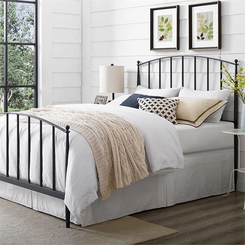 Crosley Furniture Whitney Queen Metal Spindle Headboard/Footboard Set in Black