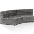 Crosley Catalina Outdoor Wicker Curved Patio Sectional Sofa in Gray