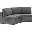 Crosley Catalina Outdoor Wicker Curved Patio Sectional Sofa in Gray