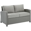 Crosley Bradenton Wicker Patio Loveseat in Gray