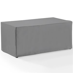 Crosley Furniture Patio Polyester Fabric Coffee Table Cover in Gray
