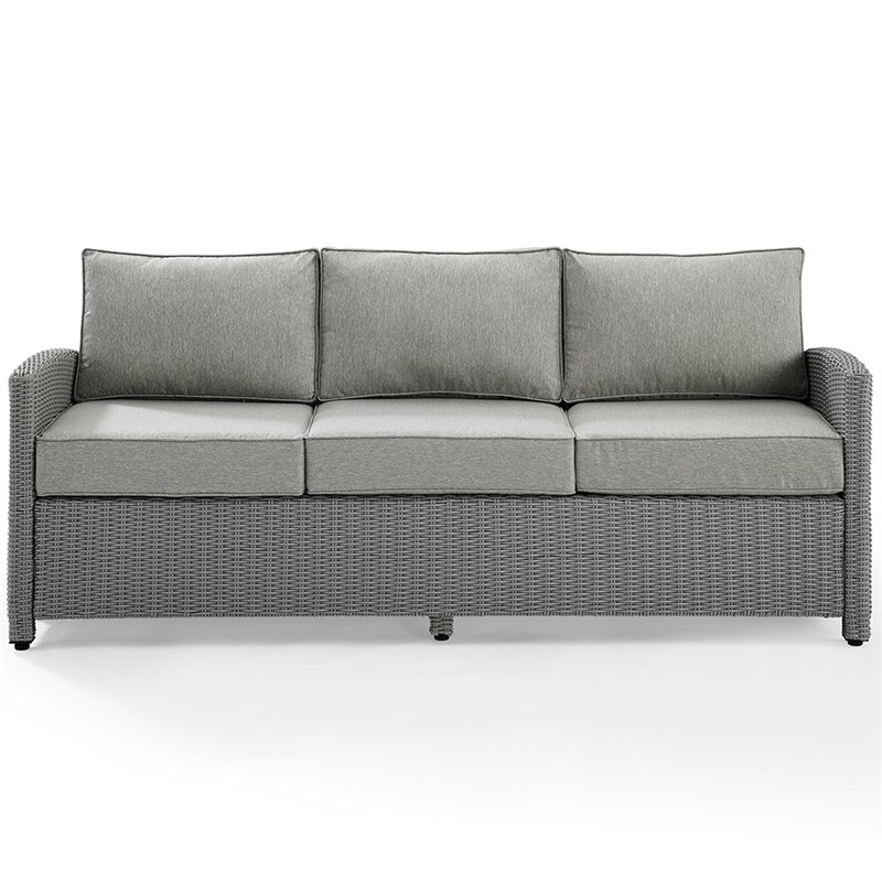 Crosley Bradenton Wicker Patio Sofa in Gray Cymax Business