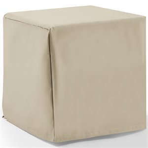 Crosley Furniture Vinyl Polyester Fabric Patio End Table Cover in Tan