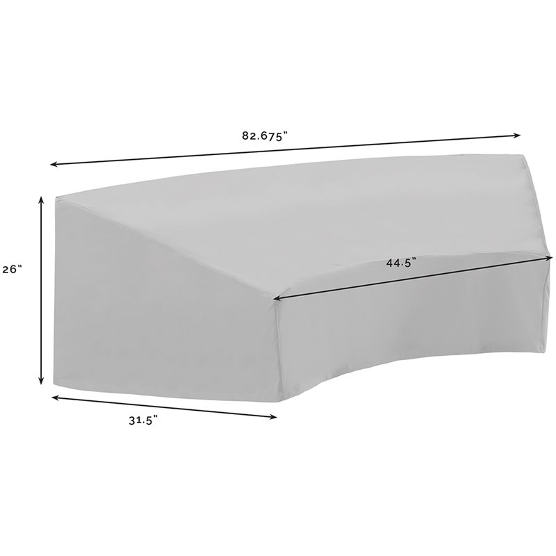 Crosley Furniture Catalina Patio Fabric Sectional Cover in Gray