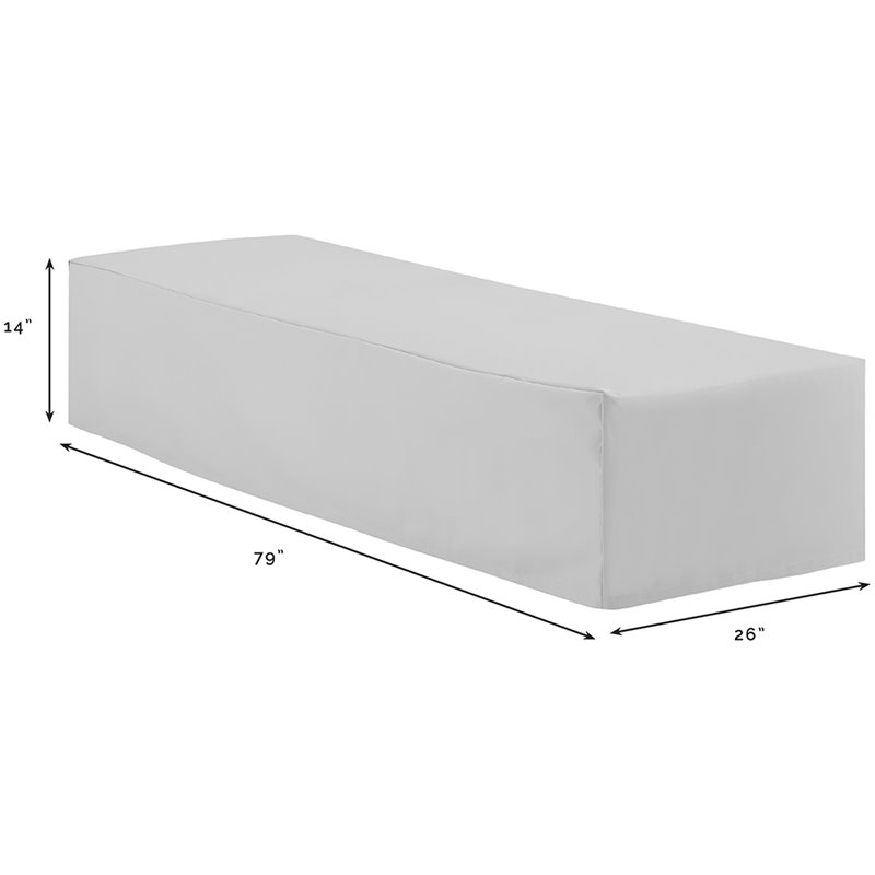 Crosley Furniture Patio Polyester Fabric Chaise Lounge Cover in Gray