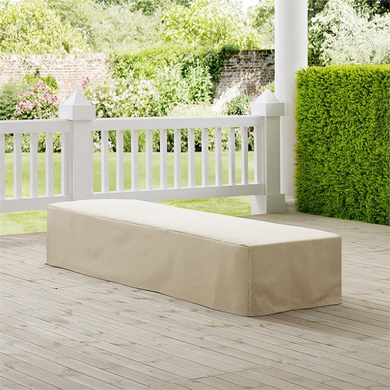 Crosley Furniture Patio Polyester Fabric Chaise Lounge Cover in Tan