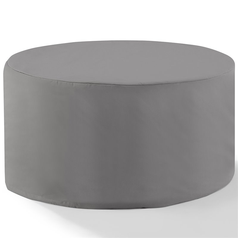 Crosley Furniture Catalina Fabric Round Patio Coffee Table Cover in Gray