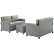 Crosley Bradenton 3 Piece Patio Sofa Set in Gray