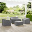 Crosley Furniture 4 Piece Patio Vinyl Loveseat Cover Set in Gray