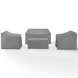 Crosley Furniture 4 Piece Patio Vinyl Loveseat Cover Set in Gray