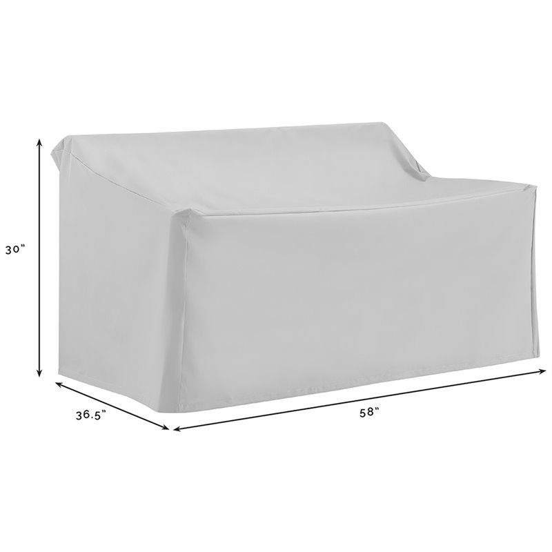Crosley Furniture 4 Piece Patio Vinyl Loveseat Cover Set in Gray