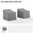 Crosley Furniture Patio Vinyl Chair Cover in Gray (Set of 2)