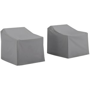 Crosley Furniture Patio Vinyl Chair Cover in Gray (Set of 2)