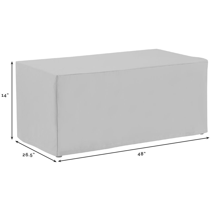 Crosley Furniture 3 Piece Patio Vinyl Loveseat Cover Set in Gray