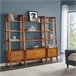 Crosley Furniture Landon 3Pc Wood Etagere Bookcase Set in Acorn Brown
