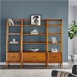 Crosley Furniture Landon 3Pc Wood Etagere Bookcase Set in Acorn Brown