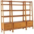 Crosley Furniture Landon 3Pc Wood Etagere Bookcase Set in Acorn Brown