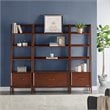 Crosley Furniture Landon 3 Piece Wood 4 Shelf Etagere Bookcase Set in Mahogany