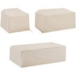 Crosley Furniture 3 Piece Patio Vinyl Loveseat Cover Set in Tan