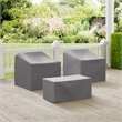 Crosley Furniture 3 Piece Patio Vinyl Conversation Cover Set in Gray