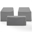 Crosley Furniture 3 Piece Patio Vinyl Conversation Cover Set in Gray