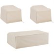 Crosley Furniture 3 Piece Patio Vinyl Conversation Cover Set in Tan