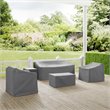 Crosley Furniture 5 Piece Patio Vinyl Sofa Cover Set in Gray