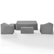 Crosley Furniture 5 Piece Patio Vinyl Sofa Cover Set in Gray