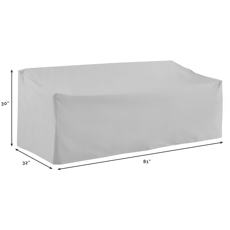Crosley Furniture 5 Piece Patio Vinyl Sofa Cover Set in Gray