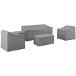 Crosley Furniture 5 Piece Patio Vinyl Sofa Cover Set in Gray