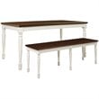 Crosley Furniture Shelby 3Pc Wood Butterfly Leaf Dining Set in Distressed White