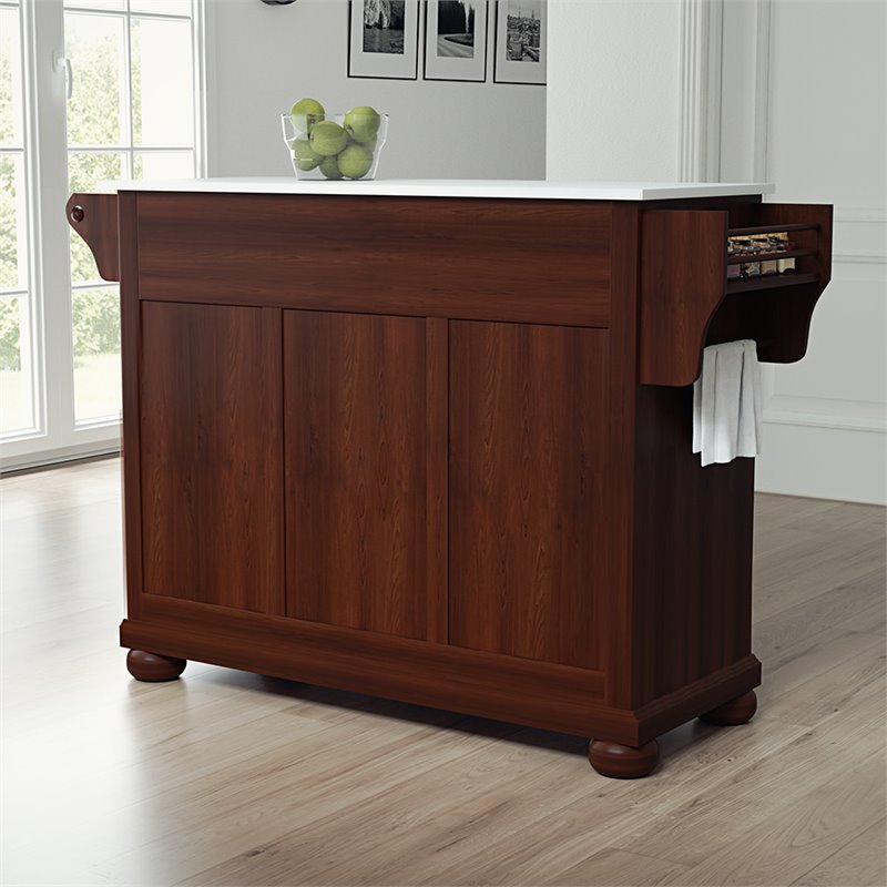 Crosley Furniture Alexandria Wood Granite Top Kitchen Island in Mahogany