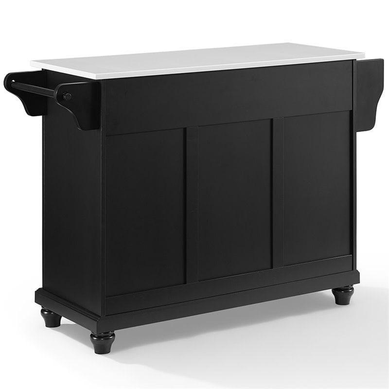 Crosley Furniture Cambridge Wood Granite Top Kitchen Island in Black