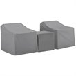 Crosley Furniture 3 Piece Patio Vinyl Conversation Cover Set in Gray