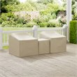 Crosley Furniture 3 Piece Patio Vinyl Conversation Cover Set in Tan