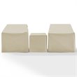 Crosley Furniture 3 Piece Patio Vinyl Conversation Cover Set in Tan