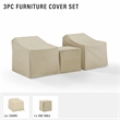 Crosley Furniture 3 Piece Patio Vinyl Conversation Cover Set in Tan