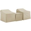 Crosley Furniture 3 Piece Patio Vinyl Conversation Cover Set in Tan