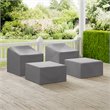 Crosley Furniture 4 Piece Patio Vinyl Conversation Cover Set in Gray