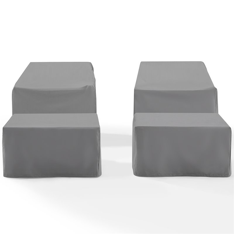 Crosley Furniture 4 Piece Patio Vinyl Conversation Cover Set in Gray