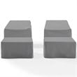 Crosley Furniture 4 Piece Patio Vinyl Conversation Cover Set in Gray