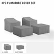 Crosley Furniture 4 Piece Patio Vinyl Conversation Cover Set in Gray
