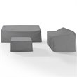 Crosley Furniture 3 Piece Patio Vinyl Sofa Cover Set in Gray