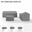 Crosley Furniture 3 Piece Patio Vinyl Sofa Cover Set in Gray