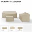 Crosley Furniture 3 Piece Outdoor Vinyl Sofa Cover Set in Tan